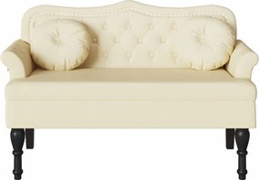vidaXL Καναπές Chesterfield Κρεμ 120,5 x 65 x 75 εκ. Τεχνητό Δέρμα