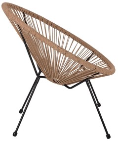 ΠΟΛΥΘΡΟΝΑ ACAPULCO Τ. ΦΩΛΙΑ ΜΕΤΑΛΛΟ ΜΑΥΡΟ ΜΕ TWISTED WICKER  70x73x79 εκ.