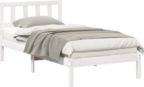 vidaXL Σκελετός Κρεβατιού Λευκό 75 x 190 cm Στερεά ξυλεία πεύκου