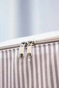 Stewehome Μεγάλο γκρι ριγέ πλεκτό κουβερτοθήκη κάτω από βάση 62x22 cm