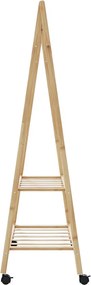vidaXL Ράφι ρούχων με ράφια και ρόδες 96x45,5x155,5 cm Μπαμπού