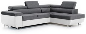 Γωνιακός καναπές Κρεβάτι Annabelle L, με αποθηκευτικό χώρο, σταχτί με άσπρο 270x98x200cm-Δεξιά γωνία-BOG2658