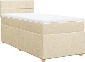 vidaXL Κρεβάτι Boxspring με Στρώμα Κρεμ 80 x 200 εκ. Υφασμάτινο