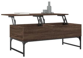vidaXL Τραπεζάκι Σαλονιού Καφέ Δρυς 100x50x40 εκ. Επ. Ξύλο & Μέταλλο