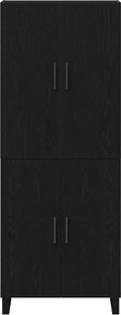 vidaXL Highboard 2 pcs Μαύρη δρυς 69,5 x 34 x 180 εκ.