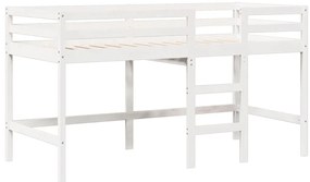 vidaXL Κρεβάτι Υπερυψωμένο με Οροφή 75x190εκ. από Μασίφ Ξύλο Πεύκου