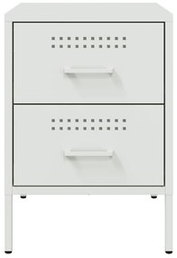 vidaXL Κομοδίνο Λευκό 36x39x50,5 εκ. από Χάλυβα