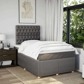 vidaXL Κρεβάτι Boxspring με Στρώμα Taupe 120x200 εκ. Υφασμάτινο