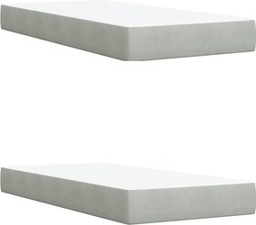 vidaXL Κρεβάτι Boxspring με Στρώμα Ανοιχτό Γκρι 200x200 εκ. Βελούδινο