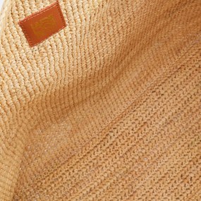 Τσάντα shopper από ράφια με δερμάτινα χερούλια
