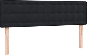 vidaXL Κρεβάτι Boxspring με Στρώμα Μαύρο 160x210 εκ. Βελούδινο