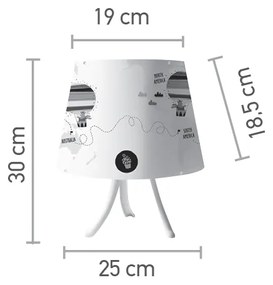 InLight Επιτραπέζιο φωτιστικό από λευκό μέταλλο και καπέλο D:30cm (3024)