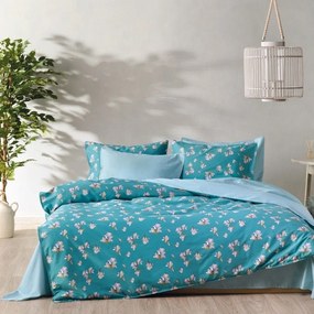 Παπλωματοθήκη Soledad (Σετ 3τμχ) Turqoise-Pink Kentia Υπέρδιπλo 220x240cm 100% Βαμβακοσατέν
