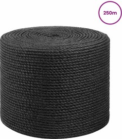 vidaXL Σχοινί γιούτας 40 χιλ. 250 m Μαύρο 100% Τζούτα Tossa