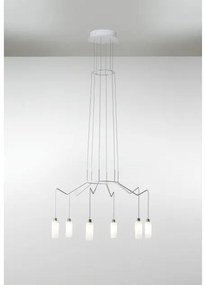 Πολυέλαιος Κρεμαστό Φωτιστικό Οροφής 9xLED 4,2W Φυσητό Pyrex Γυαλί Chan AT9 Prandina-1C03001111201-Ορείχαλκος 1C03001111201