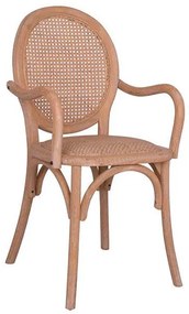 Καρέκλα NAIARA με Μπράτσα Ξύλινη με Πλέξη Rattan 50x52x93,5 εκ. 50x52x93.5 εκ.