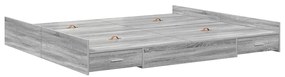 vidaXL Κρεβάτι με αποθηκευτικό χώρο Γκρι sonoma 200 x 200 cm