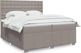 vidaXL Κρεβάτι Boxspring με Στρώμα Taupe 200x200 εκ. Υφασμάτινο
