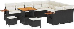 vidaXL Σετ Καναπέ Κήπου 12 pcs Μαύρο συνθετικό ρατάν