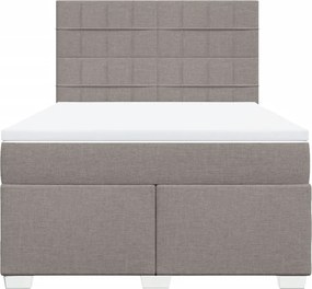 vidaXL Κρεβάτι Boxspring με Στρώμα Taupe 140x190 εκ. Υφασμάτινο