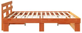 vidaXL Σκελετός Κρεβατιού Καφέ 200 x 200 cm Στερεά ξυλεία πεύκου
