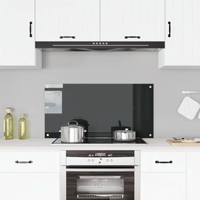 vidaXL Πλάτη Κουζίνας Μαύρη 100 x 50 εκ. από Ψημένο Γυαλί