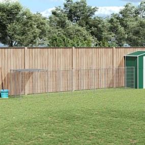 vidaXL Σπιτάκι Σκύλου Ασημί 6,05 m² Ατσάλινο