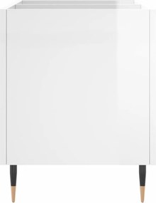 vidaXL Δισκοθήκη Γυαλιστερή Λευκή 74,5x38x48 εκ. Επεξεργασμένο Ξύλο