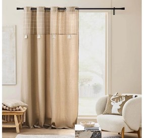 Κουρτίνα Mέτριας Σκίασης Twily Douceur d'intérieur με τρουκς και διαστάσεις 140x240cm - Sand