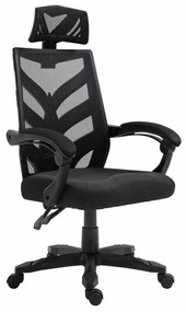 Καρέκλα γραφείου Mesa 466, Μαύρο, 111x60x66cm, 14 kg, Με μπράτσα, Με ρόδες, Μηχανισμός καρέκλας: Κλίση | Epipla1.gr