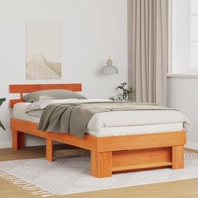vidaXL Σκελετός Κρεβατιού Καφέ κεριού 75 x 190 cm Μασίφ ξύλο πεύκου