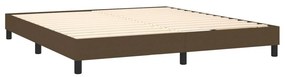 vidaXL Κρεβάτι Boxspring με Στρώμα &amp; LED Σκ.Καφέ 180x200εκ. Υφασμάτινο