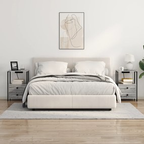 vidaXL Κομοδίνο με Σταθμό Φόρτισης Γκρι sonoma Επεξεργασμένο ξύλο