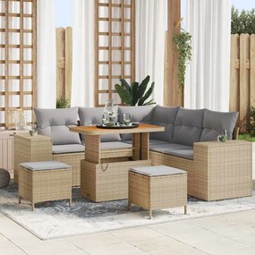 vidaXL Σετ Καναπέ Κήπου 8 pcs Μπεζ συνθετικό ρατάν