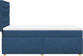 vidaXL Κρεβάτι Boxspring με Στρώμα Μπλε 90x200 εκ.Υφασμάτινο