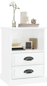vidaXL Κομοδίνα 2 τεμ. Γυαλιστερό Λευκό 43x36x60 εκ.