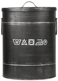 LABEL51 Καλάθι Απλύτων Χρώμα Αντικέ Μαύρο 32 x 32 x 43 εκ. M
