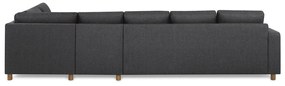 Γωνιακός Καναπές Scandinavian Choice C150, Σκούρο γκρι, Δρυς, 347x199x79cm, Πόδια: Ξύλο | Epipla1.gr