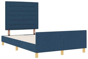vidaXL Σκελετός Κρεβατιού με κεφαλάρι Μπλε 120 x 200 cm ύφασμα
