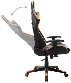 vidaXL Καρέκλα Gaming Μαύρη / Πορτοκαλί από Συνθετικό Δέρμα
