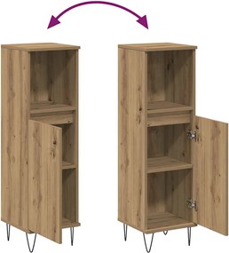 vidaXL Ντουλάπι μπάνιου Δρυς τεχνίτης 30x30x100 cm Κατασκευασμένο ξύλο