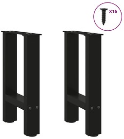 vidaXL Πόδια Τραπεζιού Σαλονιού 2 τεμ. Μαύρα 28x(42-43) εκ. Ατσάλι