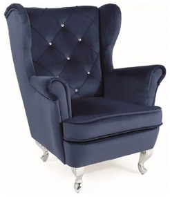 FOTELIK DZIECIĘCY LILI VELVET GRANATOWY BLUVEL 86 / SREBRNY DIOMMI-80-3024