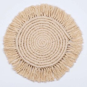 Σουπλά Μακραμέ 35301 Φ31cm Beige GloboStar 100% Cotton