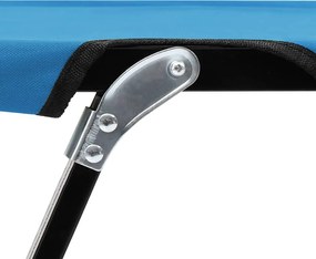 vidaXL Ξαπλώστρα Δύο Ατόμων Πτυσσόμενη Μπλε Ατσάλινη