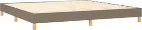 vidaXL Κρεβάτι Boxspring με Στρώμα &amp; LED Taupe 200x200 εκ. Υφασμάτινο