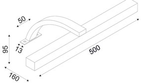 Φ/Σ ΕΠΙΠΛΟΥ LED 8W 3000K 520LM VIDE ΧΡΩΜΙΟ ΜΕΤ/ΚΟ IP44 50X16X9,5CM - PN77LEDW50CH