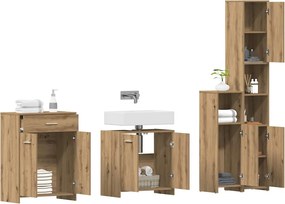 vidaXL Σετ Επίπλων Μπάνιου 4 Τεμαχίων Τεχνίτης Δρυς από Τεχν. Ξύλο