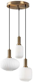 Φωτιστικό Οροφής Asker 521SHN3590 55x55x130cm 3xE27 40W White-Gold Opviq