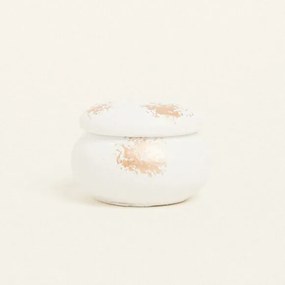 Beauty Home ΚΕΡΑΜΙΚΗ ΜΠΙΖΟΥΤΙΕΡΑ ΜΑΚΑΡΟΝ ΜΕ ΧΡΥΣΗ ΛΕΠΤΟΜΕΡΕΙΑ 6,5 x 5 cm ΛΕΥΚΟ / ΧΡΥΣΟ